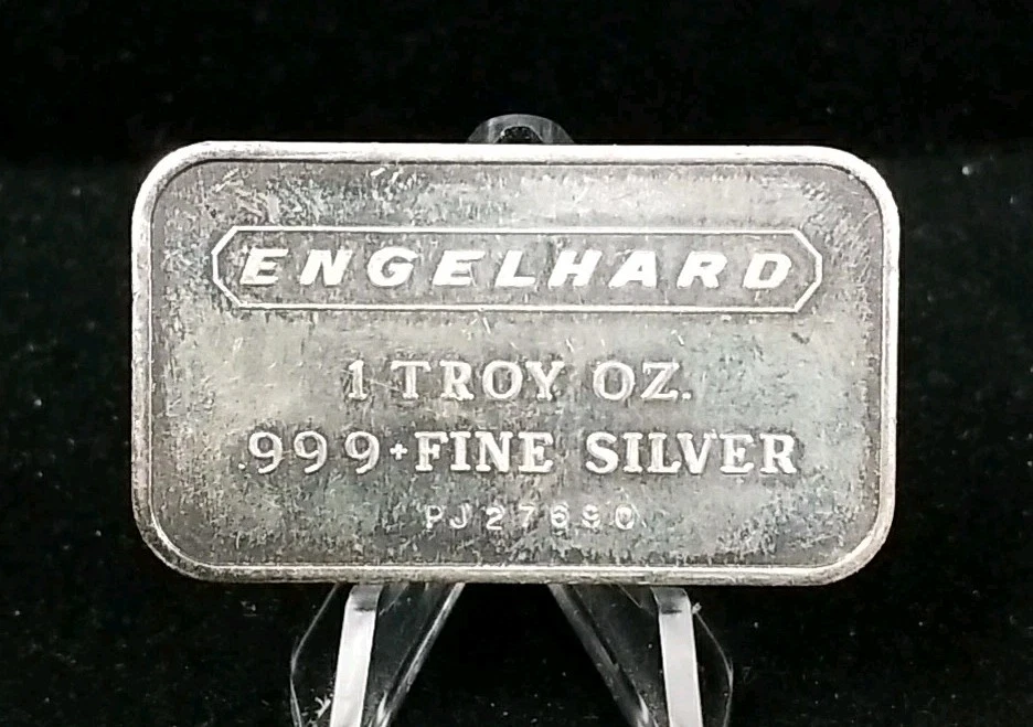 ENGELHARD 1 TROY OZ. .999 FINE HORIZONTAL SILVER BAR #7382 | eBay