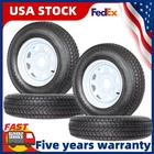 4X ST175/80D13 Trailer Tires with 13" Rims 5 Lug on 4.5" Load Range C 1360LB