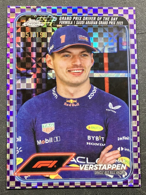 /199 Purple Checker Max Verstappen #160 - 2024 Topps Chrome Formula 1 F1 Card