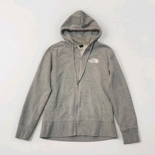 The North Face Hoodie Women's Small Full Zip Long Sleeve Logo Sweatshirt Gray