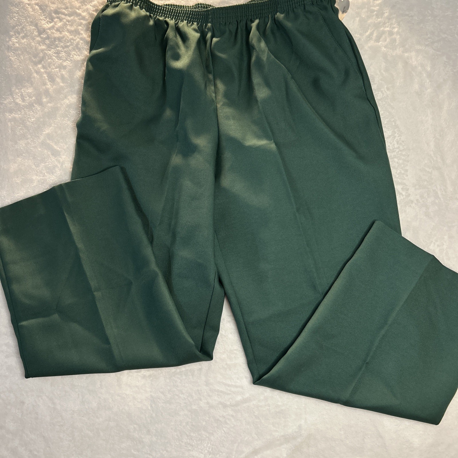 Alfred Dunner Green Elastic Waist Polyester Pull On Pants Size 16