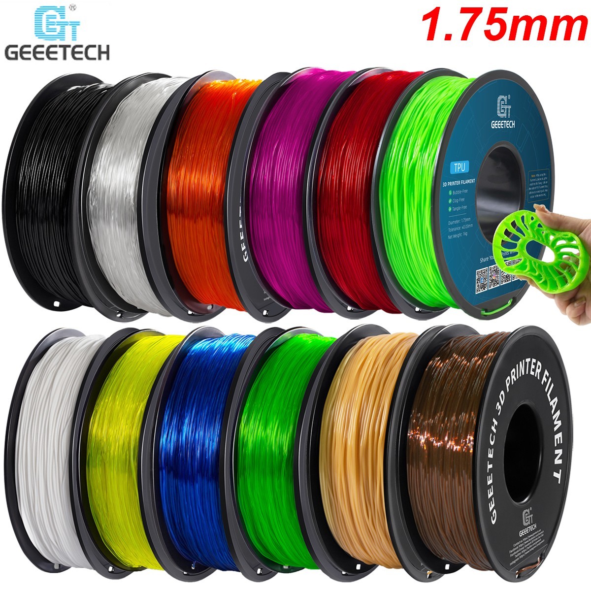 Filamento GEEETECH TPU 1,75mm 0,5/1kg per Stampa 3D