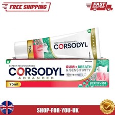 Corsodyl Toothpaste Gum+ Breath & Sensitivity Whitening Toothpaste, 75ml 