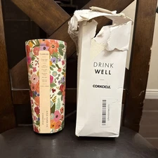 Corkcicle x Rifle Paper Co 24 oz Tumbler with Lid Garden Party Cream Missing Lid