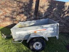 ERDE Trailer Galvanised Steel Tipping Trailer 142 - 1m x 1.47m, 600kg Capacity