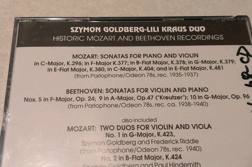BEETHOVEN The Goldberg Kraus Duo Mozart and Beethoven Sonatas (CD, 3-Disc Set) - Picture 10 of 19