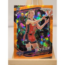 2025 Panini WNBA Prizm Lucy Olsen RC Orange Cracked Ice #104 Washington Mystics