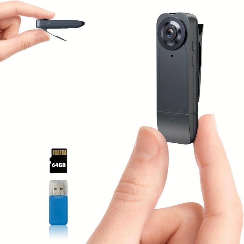 Mini Body Camera 1080P Audio Video Recorder Night Vision 64GB Clip Cam