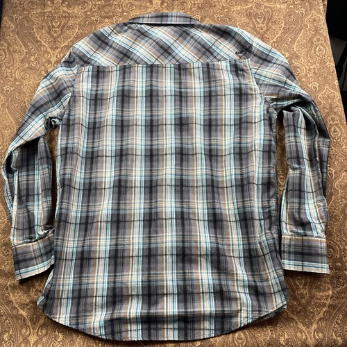 Coastal Shirt Mens XL Western Pearl Snap Plaid Button Up Long Sleeve Cowboy - Picture 9 of 11