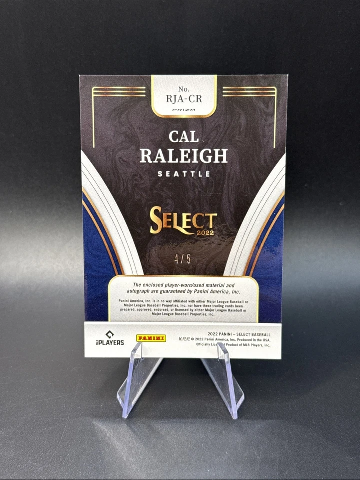 2022 Panini Select Baseball Cal Raleigh RJA-CR Blue Pulsar 4/5 (RPA) Wild Patch! - Image 2 of 3
