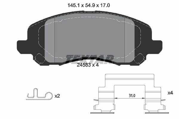Bremsscheiben-BremsbeläGe-Kit Textar 2458301 FüR OE 05191217AA - 05191231AA-image