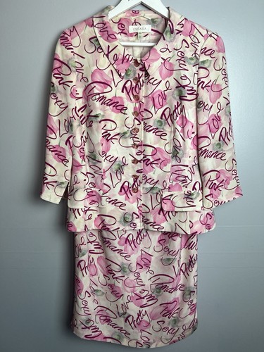 Escada dress jacket occasion outfit 100% silk uk 10/12 pink unusual rare party - Picture 14 of 20