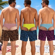Custom Funny Men Swim Trunks - Personalized B...