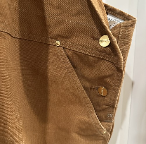 Carhartt R01 Brown Duck Overalls Men’s Size 56x 32 Dearborn USA Reinforced Knee - Picture 7 of 14