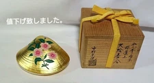 Nakamura Souetsu Koho Incense Container Gold Makie Pink Sakura Flower Box