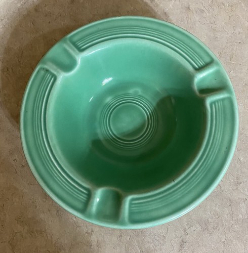 Fiesta Vintage Green Ashtray~Fiestaware~Early Version~7 Rings~Rare