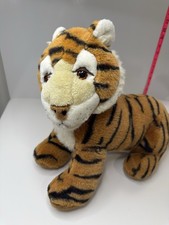 Vintage Realistic Tiger Plush Stuffed Animal - Detailed Face Fur