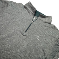Rhoback Sweatshirt Adult Large 1/4 Zip Herringbone Green Golf Pullover READ