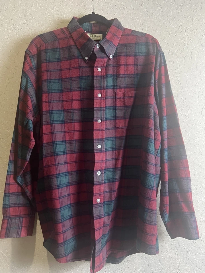 Camisa De Colección Años 90 Y2K LL Franela Frijol Lana XL Hecha en EE. UU. Escocesa Escocesa Trabajo Cálido Foto 2 de 4