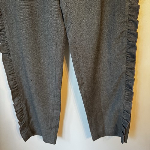 Club Monaco Rotheo grau Rüschenbesatz Hose gerades Bein mittelhoher Bund Hose Größe 6 - Bild 5 von 7