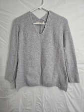 Loft Sweater Womens Size XS Ribbed Knit Gray Wool-Blend Soft Cozy Chic Lounge