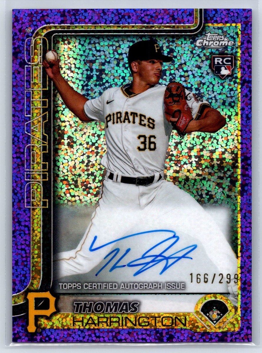 2025 topps chrome Thomas Harrington Auto Purple Speckle #/299 RC