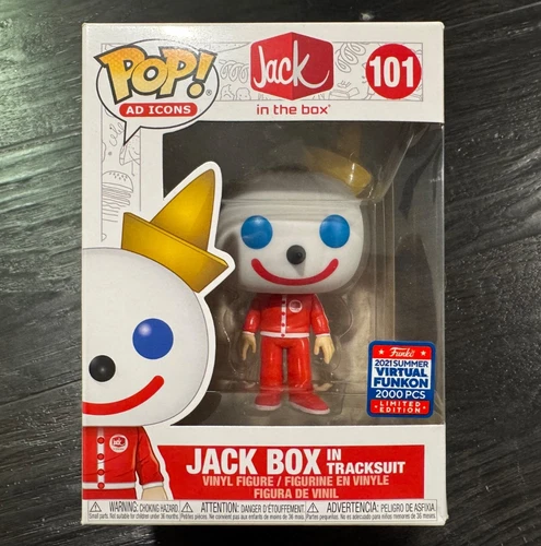 Funko Pop Jack in the Box Box in Tracksuit 2020 Exclusive LE 2000 Pcs Ad Icons