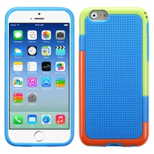 Asmyna Dots Textured Candy Case For iPhone 6 and 6s (4.7") - Green/Orange/Blue