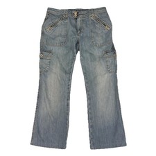 Vtg Y2K Ralph Lauren Polo Jeans Co Womens Sz8 Bootcut Cargo Utility Jeans 90s