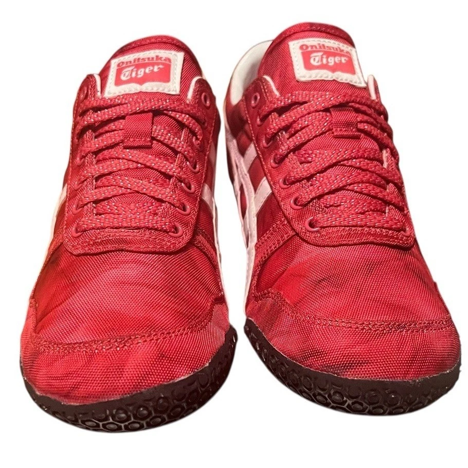 Tênis Onitsuka Tiger México 66 vermelho/rosa branco tie-dye náilon atlético tamanho 8.5 - Imagem 3 de 4