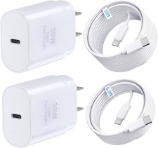 30W USB-C Fast Charger Block 4-Pack for iPhone 17/16 Pro Max, Samsung Galaxy S25