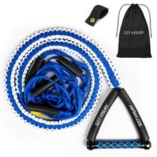 25ft Wakesurf Rope and Handle, Floating Wake Surf, 6 Section Removeable Surf ...