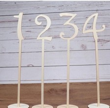 10Pcs Wooden Table Numbers with Holder Base 13.78 Inch Tall Wedding Reception...