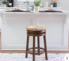 Linon Home Decor Bar Stools (25.47"x17.99") DurableWood Seagrass Walnut Brown