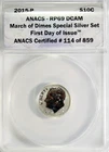 2015-P Reverse Proof Roosevelt Dime ANACS PR69 DCAM #GA6-114