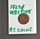1927D   VERY FINE   LINCOLN CENT   VERY FINE  1927D  /  RS COINS #27H  FREE SHIP