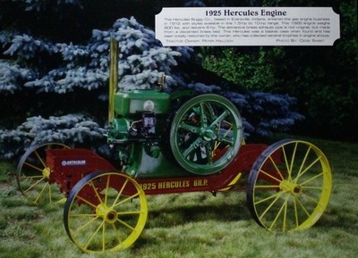 Hercules Engine Tractor Vintage Picture Wall Art Country Farm Decor NOS     