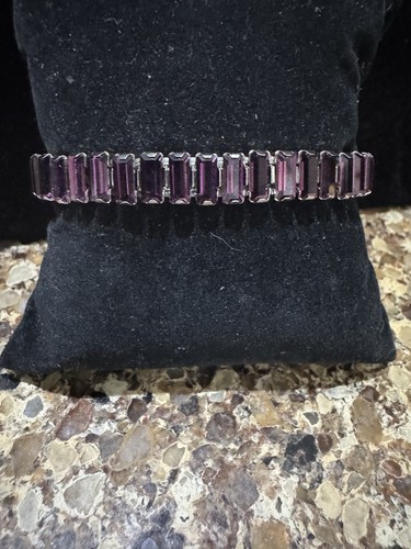 Touchstone Crystal Luxe Amethyst Stretch Bracelet NEW