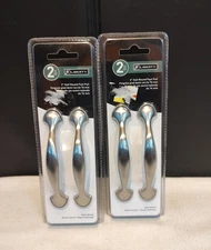 QTY 4 NEW Liberty 3" Half Round Foot Pull Cabinet Handle Satin Nickel P39955L-SN