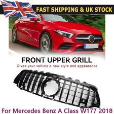 For Mercedes Benz A Class W177 2018 On Black Panamericana GT Front Grill Grille