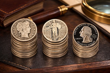 4 Silver Quarters Barber Standing Liberty Washington Proof State 90% Silver Lot