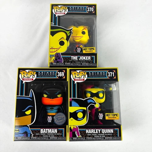 Funko Pop - DC Batman Animated Series (BlackLight) Batman, H. Quinn, & Joker Lot