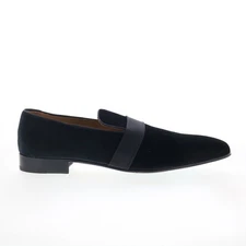Pastori by Di Bianco Galba Mens Black Canvas Loafers & Slip Ons Casual Shoes