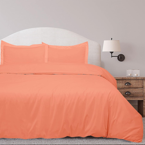 Coral Duvet Cover Twin Size - 2 Piece Bedding Comforter Covers - Zipper Closure - Picture 2 of 9