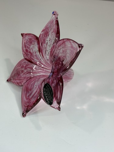 Genuine Italian Flower Blown Glass Murano Pink Color Tones Italy K - Picture 2 of 10