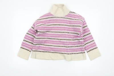 Barbour Damen Mehrfarbig Rollkragen Wolle Pullover Größe 12