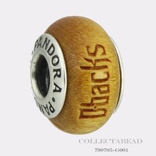 Authentic Pandora Silver Arizona Diamondbacks Baseball Wood Charm USB790705-G001