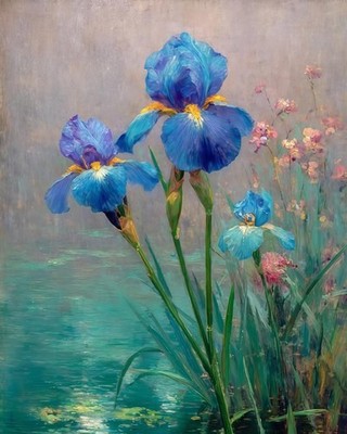Paint by Numbers for Adults Beginner, Iris Flower Adult Paint by Number Kits on 