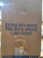 1000 Extra Heavy White Plastic Spoons Bulk Case Disposable Cutlery Made in USA