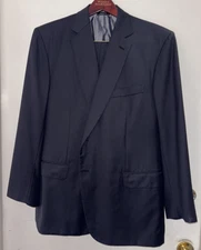 BRIONI BESPOKE SUPER 150’S BLACK 2 PIECE SUIT NM COLOSSEO 48R JACKET 46L PANTS